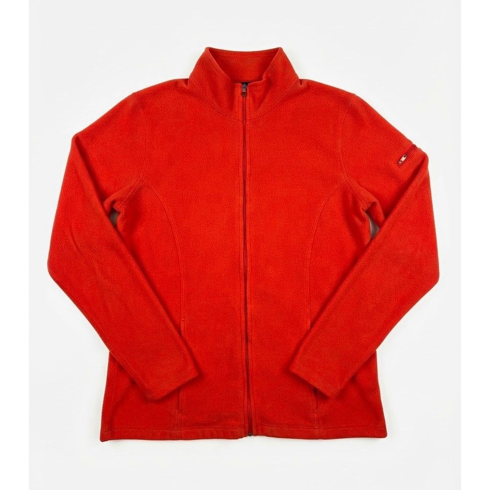 L.L.Bean Women's S Orange Full Zip Jacket Outdoor Minimalist Zipped Pockets